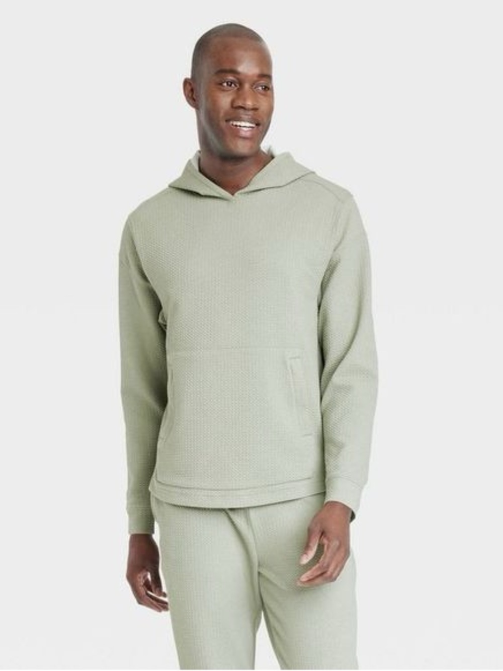 all in motion Men's Hooded Waffle-Knit Pullover Size Large